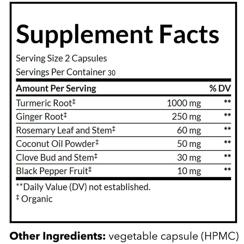 Pimenta-do-reino preta orgânic - Turmeric Curcumin Capsule avaliação e preço